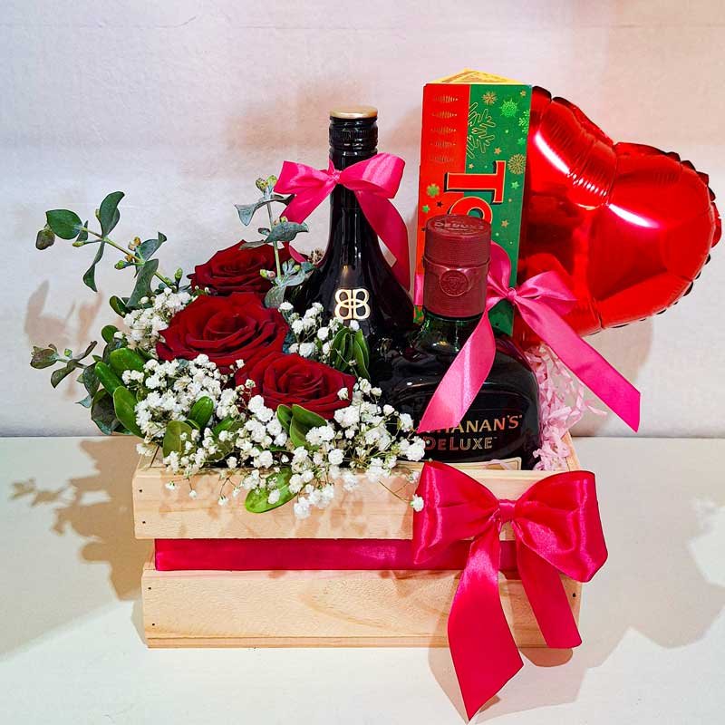 Arreglo de caja con rosas