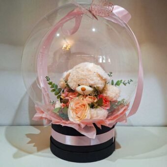 Globo personalizado con oso floral